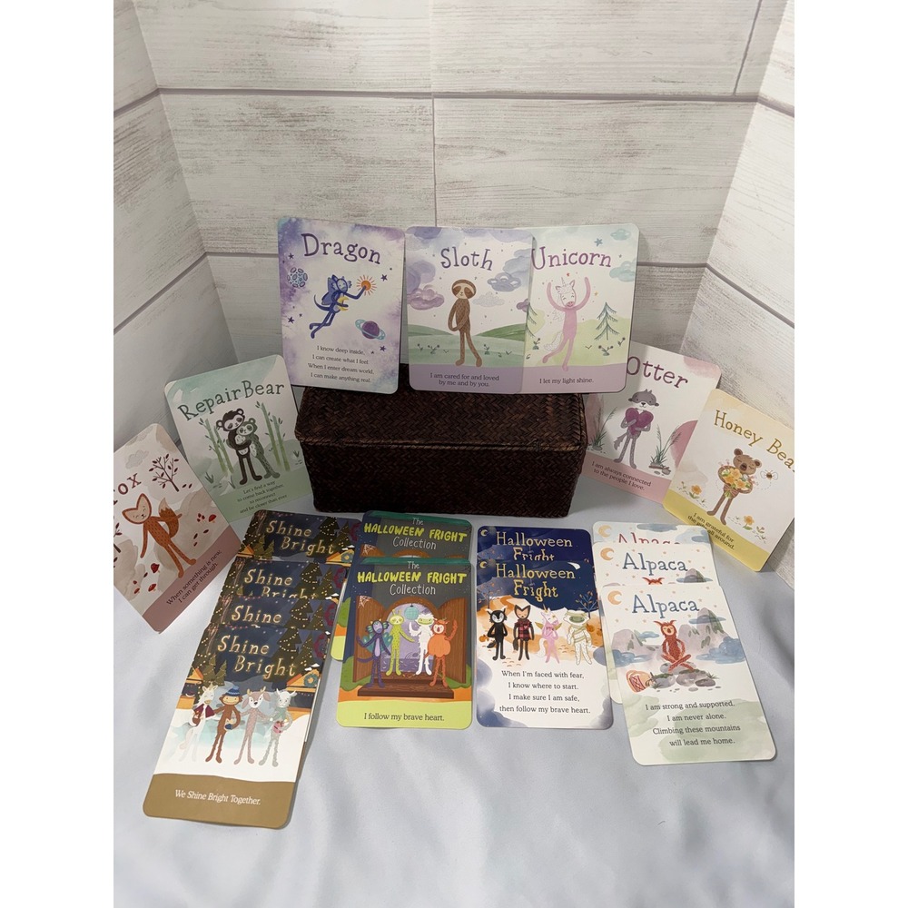 Slumberkins Affirmation Board Cards Lot Dragon Sloth Halloween Fright Alpaca Fox
